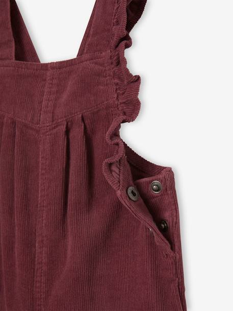 Salopette à volants bébé en velours bleu ardoise+prune+vert - vertbaudet enfant 