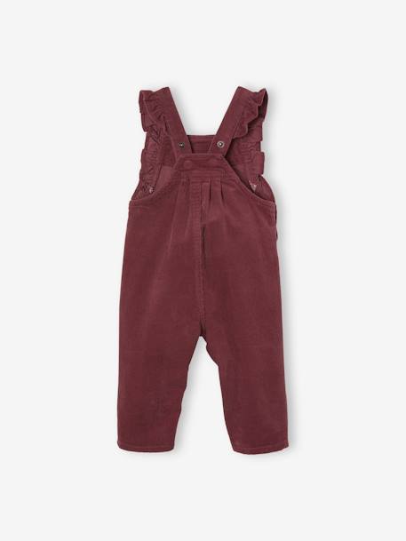 Babysalopette van fluweel met volants groen+pruim - vertbaudet enfant 