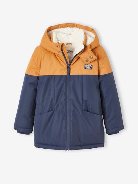 Technische parka met capuchon jongen ketelbruin - vertbaudet enfant 