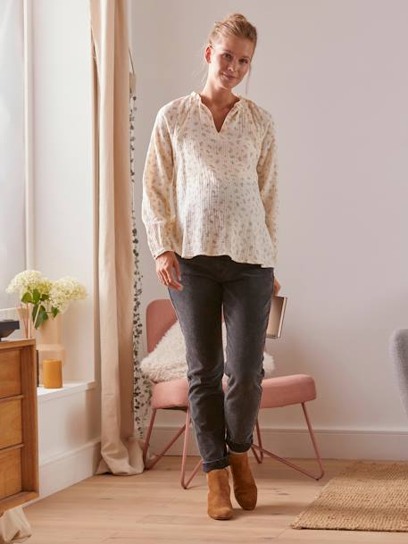 Jean de grossesse mom bandeau sans couture Bleu stone+DENIM STONE+Gris - vertbaudet enfant 