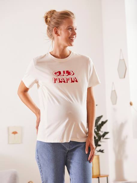 Zwangerschaps- en borstvoedingsshirt met tekst Wit - vertbaudet enfant 