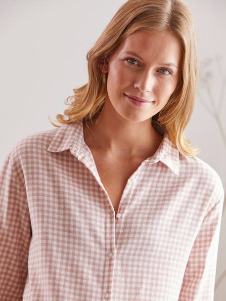 Chemise de nuit liquette homewear grossesse et allaitement ROSE CLAIR CARREAUX - vertbaudet enfant 