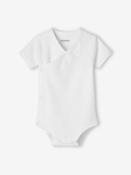 Lot de 5 bodies manches courtes bébé ouverture naissance BASICS lot ivoire - vertbaudet enfant 