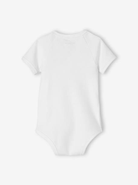 Lot de 5 bodies manches courtes bébé ouverture naissance BASICS lot ivoire - vertbaudet enfant 