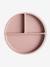 Assiette compartimentée en silicone beige+gris+rose - vertbaudet enfant 