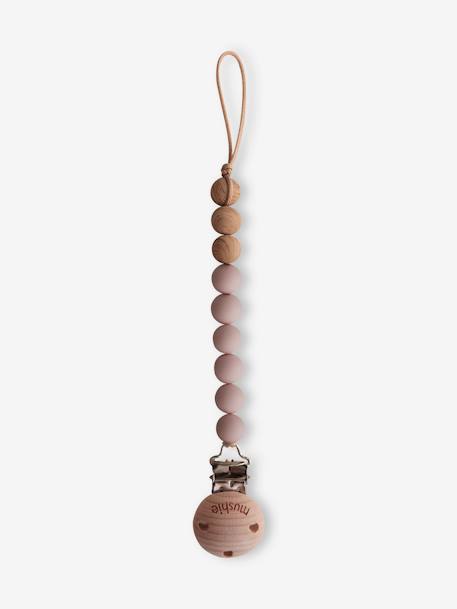 Cordon attache-sucette Eva en silicone gris+marron+rose+vert sauge - vertbaudet enfant 