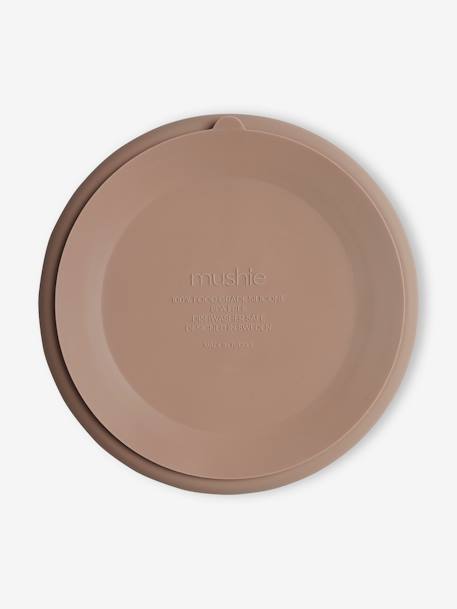 Assiette compartimentée en silicone beige+gris+rose - vertbaudet enfant 