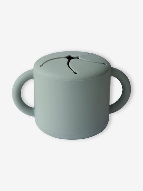 Tasse à goûter en silicone rose+vert - vertbaudet enfant 
