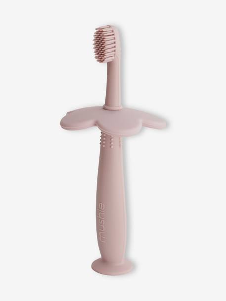 Brosse à dents d'apprentissage en silicone bleu+gris+rose - vertbaudet enfant 
