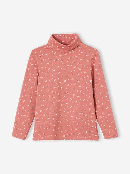 Set van 3  t-shirts met rolkraag voor meisjes antraciet+ecru+groengrijs+poederroze set - vertbaudet enfant 