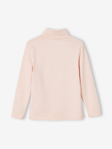 Set van 3  t-shirts met rolkraag voor meisjes antraciet+ecru+groengrijs+poederroze set - vertbaudet enfant 