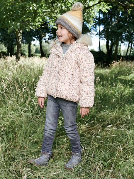 Jean droit détails usés fille double stone+gris - vertbaudet enfant 
