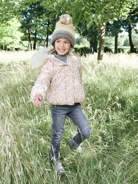 Jean droit détails usés fille double stone+gris - vertbaudet enfant 