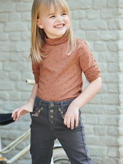 -Pantalon flare brodé aux poches fille