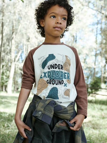 T-shirt ultra doux motif cartographie garçon ECRU - vertbaudet enfant 