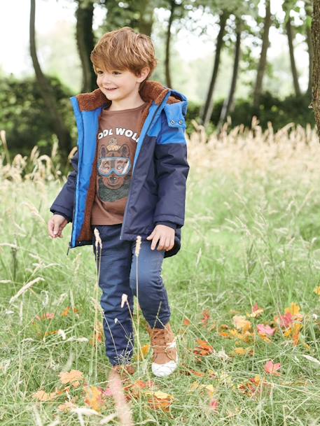Pantalon style jogger doublé polaire garçon facile à enfiler encre+NOISETTE+vert sapin - vertbaudet enfant 