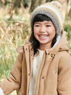 -Mantel met capuchon van wol met sherpa voering voor meisjes