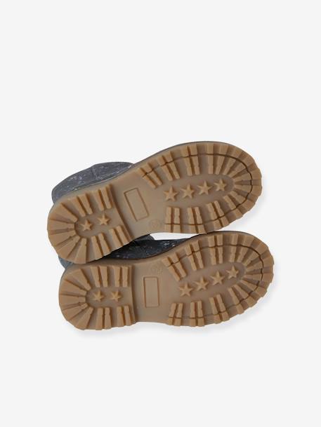 Bottes en cuir fille collection maternelle gris imprimé fleurs - vertbaudet enfant 