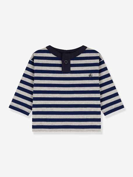 Katoenen baby-T-shirt met lange mouwen PETIT BATEAU blauw - vertbaudet enfant 