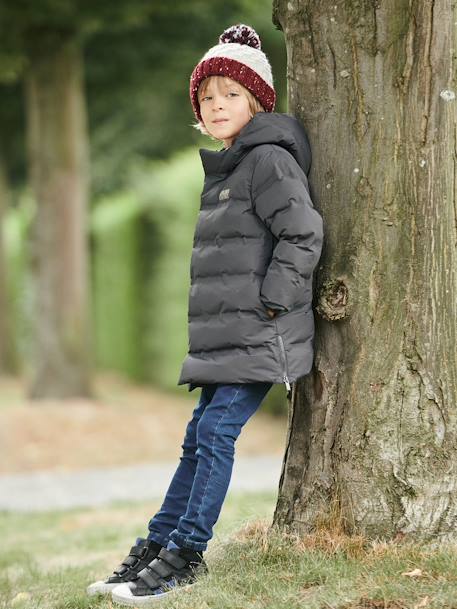 Baskets montantes cuir garçon noir - vertbaudet enfant 