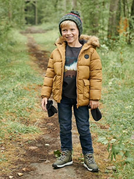 Rechte jeans voor jongens MorphologiK indestructible 'waterless' met heupomtrek medium denim stone+onbewerkt denim - vertbaudet enfant 