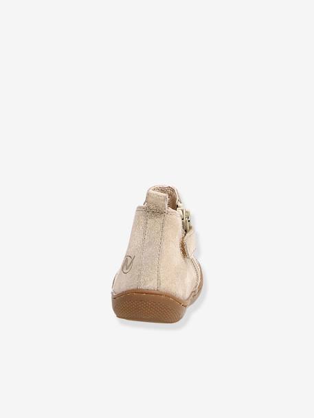 Chelsea boots bébé Sally 1ers pas marron+or - vertbaudet enfant 