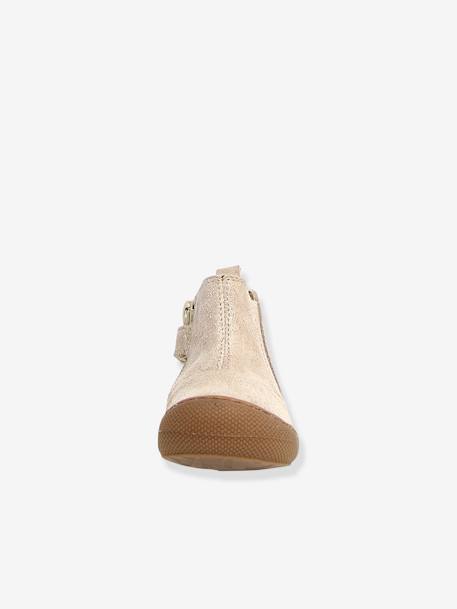 Chelsea boots bébé Sally 1ers pas marron+or - vertbaudet enfant 