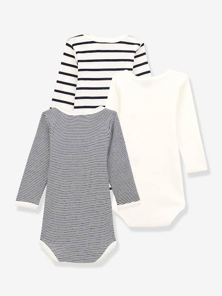Lot de 3 bodies manches longues blanc+lot blanc - vertbaudet enfant 