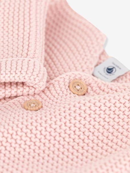 Cardigan bébé tricot point mousse en coton bio PETIT BATEAU rose - vertbaudet enfant 