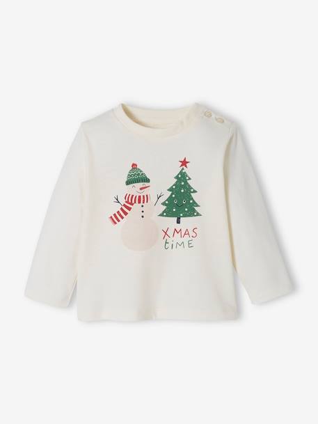 Feestelijk babyshirt Christmas time ecru - vertbaudet enfant 
