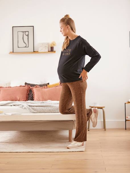 Wijde zwangerschapsbroek met luipaardprint Luipaard - vertbaudet enfant 