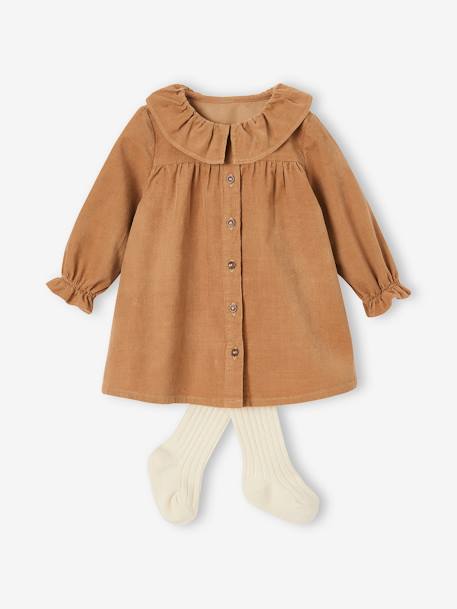 Fluwelen jurk met maillot baby cappuccino - vertbaudet enfant 