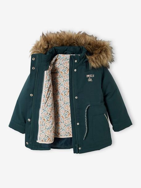 Parka fille 3 en 1 hiver à capuche DARK GREEN+kaki+PURPLE DARK+vert de gris - vertbaudet enfant 
