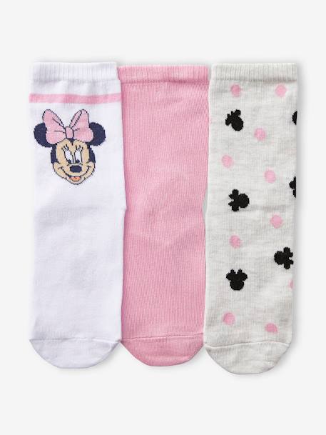 Set van 3 paar Disney® Minnie sokken Roze, grijs gechineerd en wit - vertbaudet enfant 