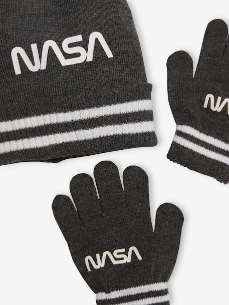 Ensemble garçon NASA® bonnet + gants Gris anthracite - vertbaudet enfant 