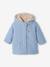Wollen mantel voor baby met nepbonten voering hemelblauw - vertbaudet enfant 