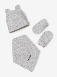 Ensemble bonnet + moufles + foulard + sac bébé imprimé personnalisable  - vertbaudet enfant