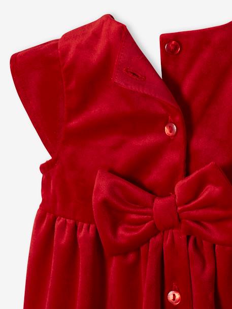 Kerstdoos baby jurk met glitters en bijpassende hoofdband rood - vertbaudet enfant 