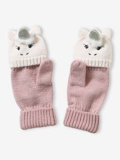 voor de hand liggend verwennen Geval Geborduurde wanten/handschoenen voor meisjes met kat - donkerroze, Meisje