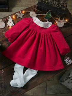 Baby-Rok, jurk-Fluwelen jurk met bijpassend maillot baby