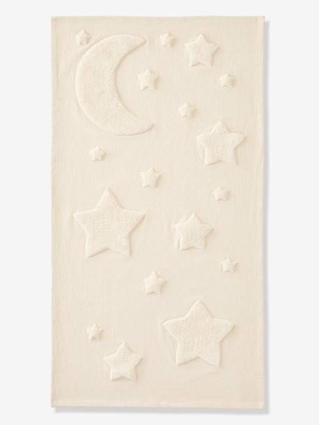 Rechthoekig tapijt met maan en sterren in reliëf Luna beige - vertbaudet enfant 