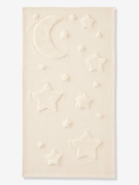 Tapis rectangle relief lune et étoiles beige - vertbaudet enfant 