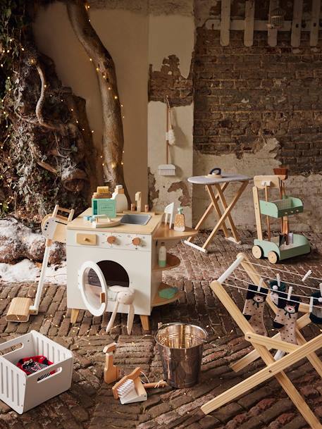 Machine à laver et à repasser en bois FSC® blanc - vertbaudet enfant 
