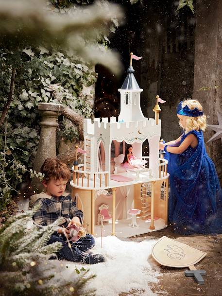 Château de princesse pour poupées mannequins en bois FSC® blanc - vertbaudet enfant 