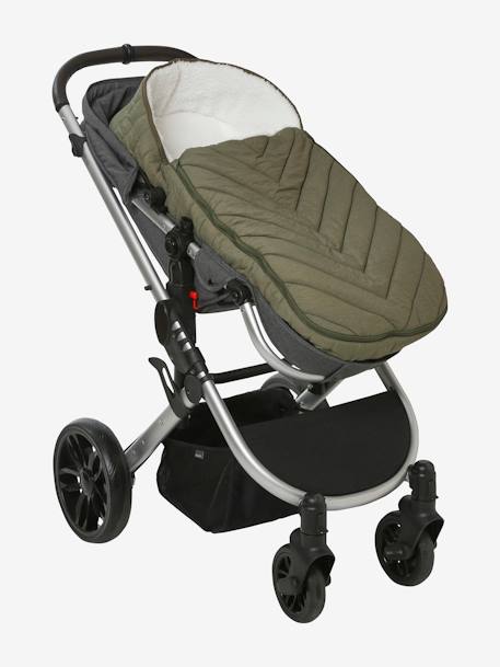 Chancelière poussette esprit doudoune bleu nuit+vert sauge - vertbaudet enfant 