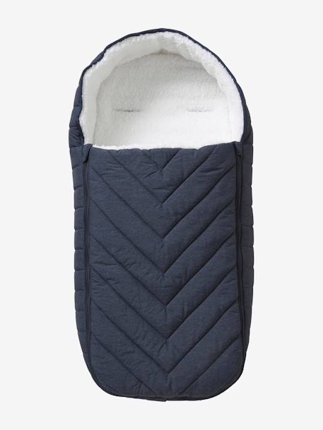 Chancelière poussette esprit doudoune bleu nuit+vert sauge - vertbaudet enfant 