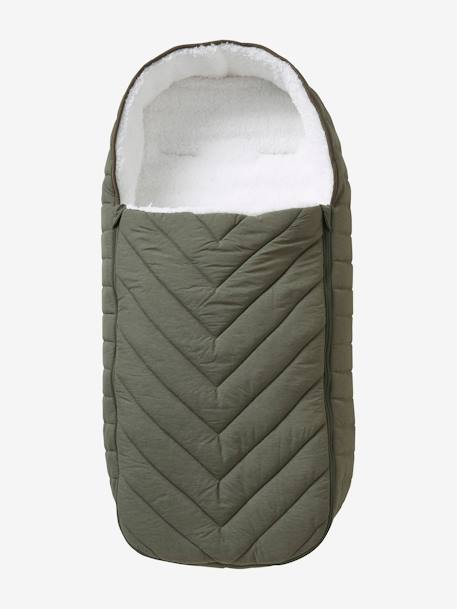 Chancelière poussette esprit doudoune bleu nuit+vert sauge - vertbaudet enfant 