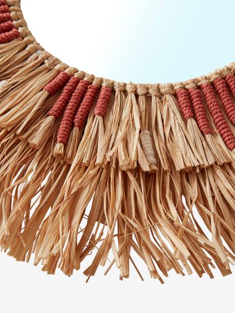 Miroir rond raphia beige / rose - vertbaudet enfant 