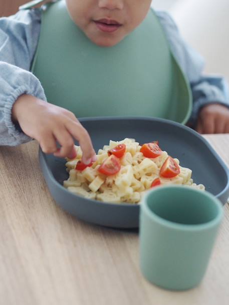 Serviesset 4 items silicone BEABA blauw+EUCALYPTUS+GEEL+terracotta - vertbaudet enfant 