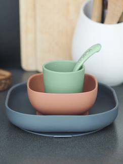 Puériculture-Repas-Vaisselle, coffret repas-Set vaisselle 4 pièces silicone